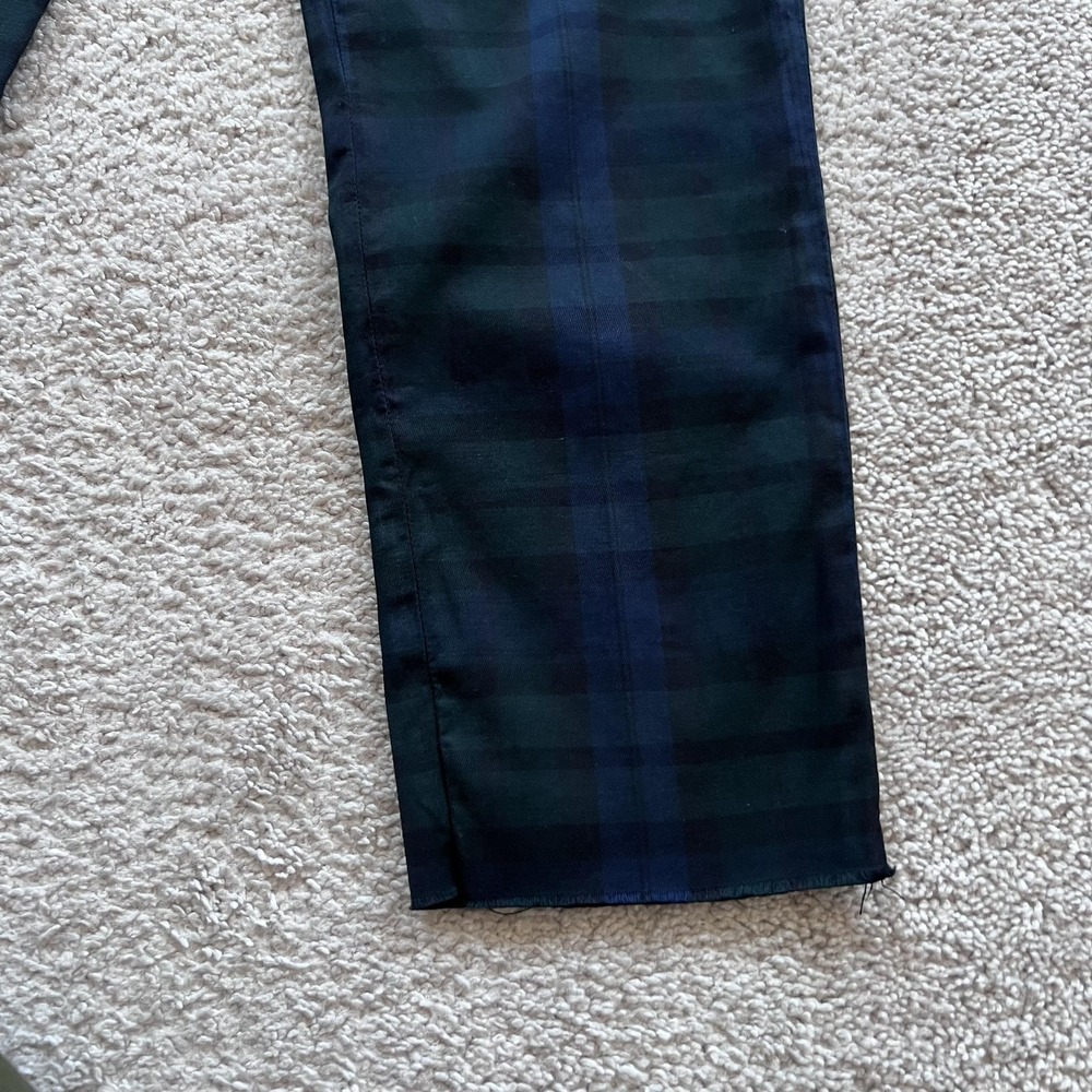 Frank & Eileen Wicklow Chino Plaid Pants Womens 8 Green Stretch Made In USA - Picture 5 of 16